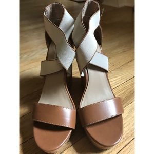 brown wedges worn once